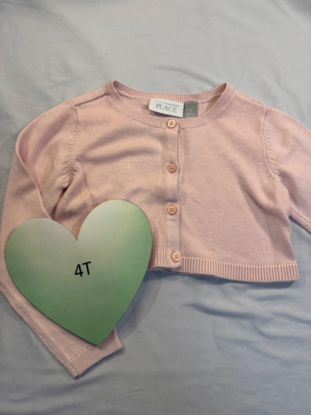 The Children's Place - knit button down crop cardigan sweater. Size 4T